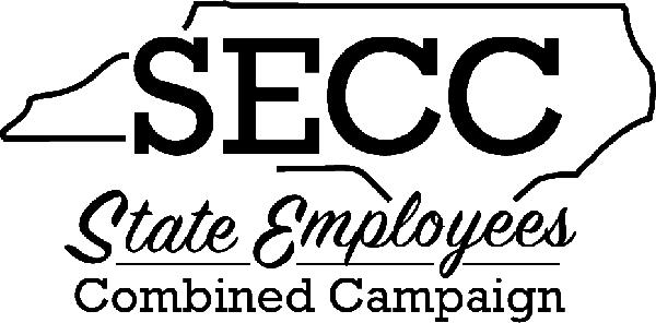 NC State Employees Combined Campaign Logo - Black serif and sans-serif type over NC map