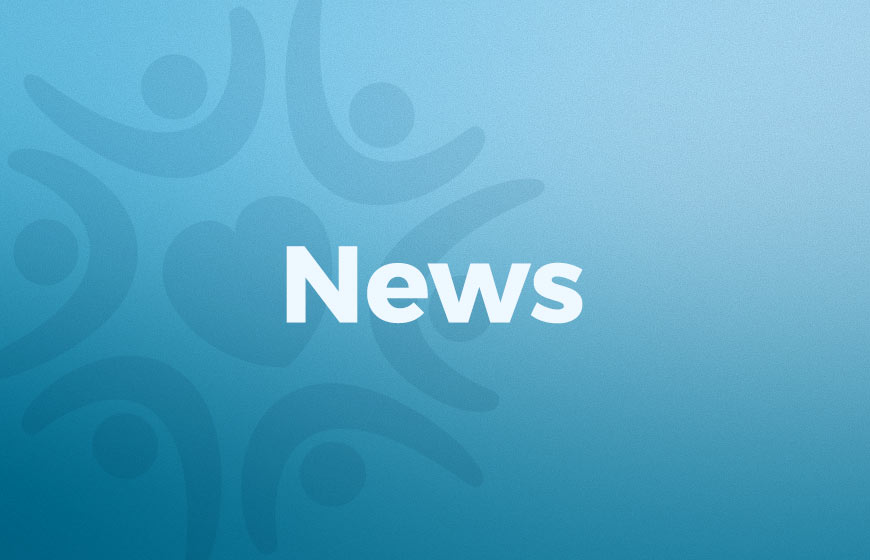 Light blue people icons around a heart over blue gradient with textured overlay and white sans-serif type