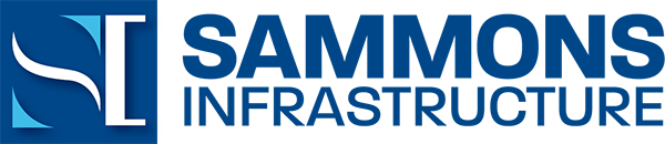 Sammons Infrastructure Logo - Dark blue sans-serif type with SI inside square to left